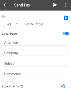 eFax App Sending Faxes
