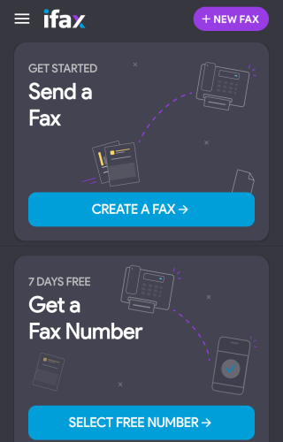 iFax Android Dashboard