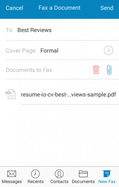 Creating a Fax in the App