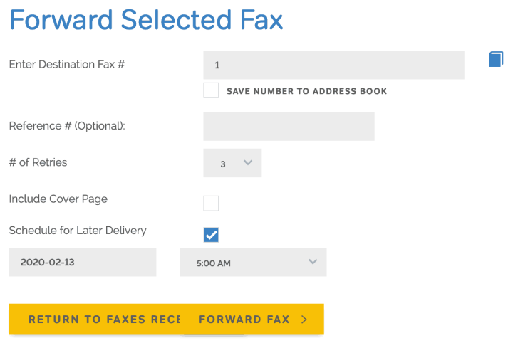 SRFax forward fax