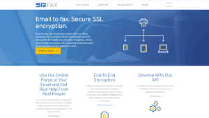 SRFax homepage