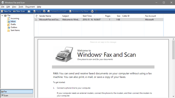 Windows Fax and Scan